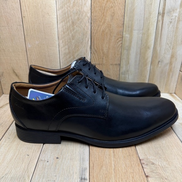 Clarks Whiddon Plain Men\'s Black Leather Oxford Shoes Size 12 New with Box main image 10